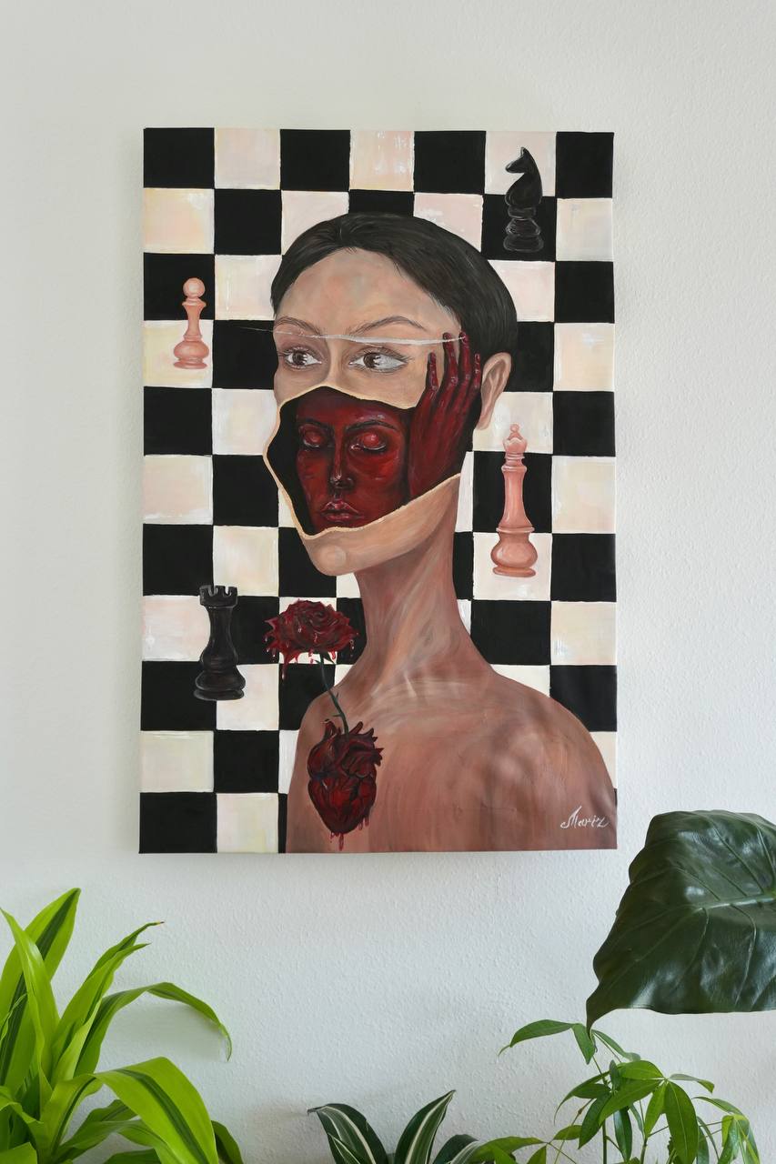 The Woman You Keep Hidden original painting by Maryia Zaloznaya